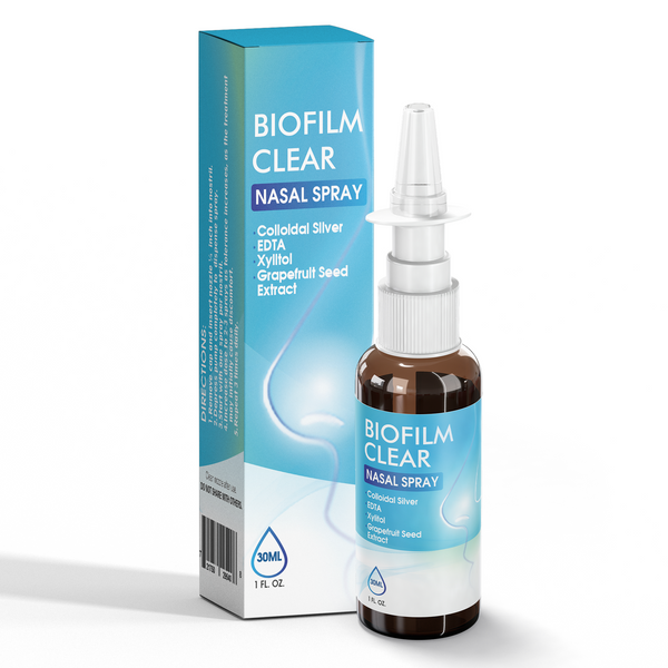 BioFilm Clear Nasal Spray with Xylitol, EDTA, Colloidal Silver & GSE (1 fl. oz / 30mL) 250 Sprays